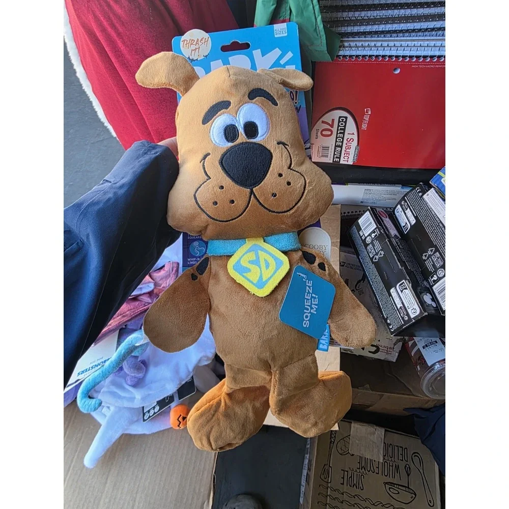 Bark Box L/XL Scooby Dooby Doo Plush Dog Toy Crinkle Squeakers‎ New